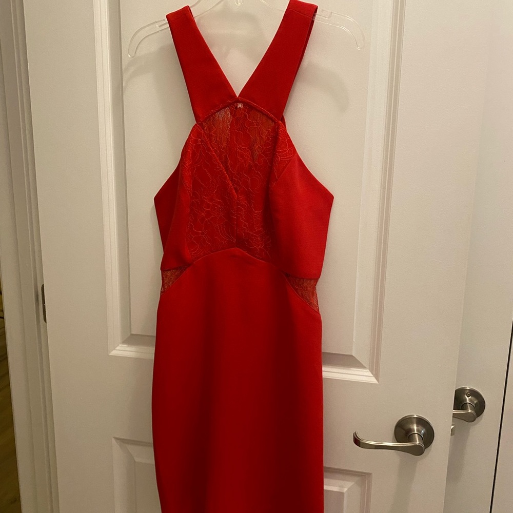 Red BCBG dress
